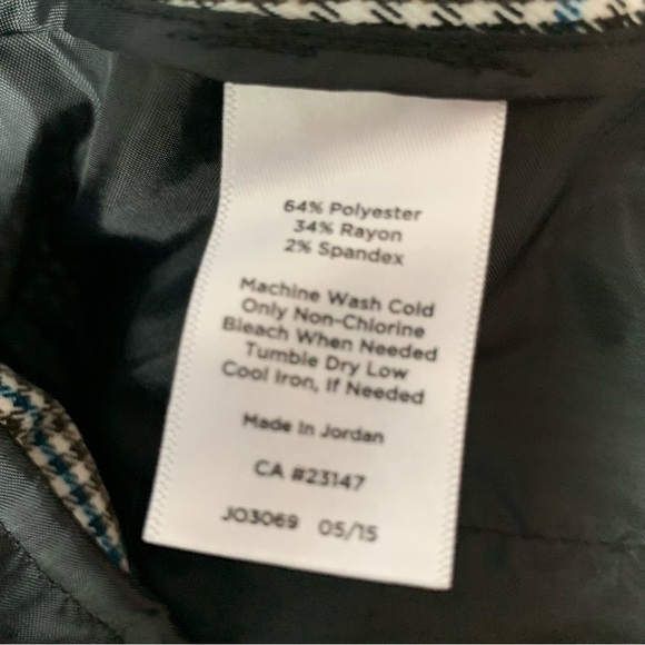 Talbots Black Blue Houndstooth Curvy Straight Leg Dress Pants - Picture 9 of 14